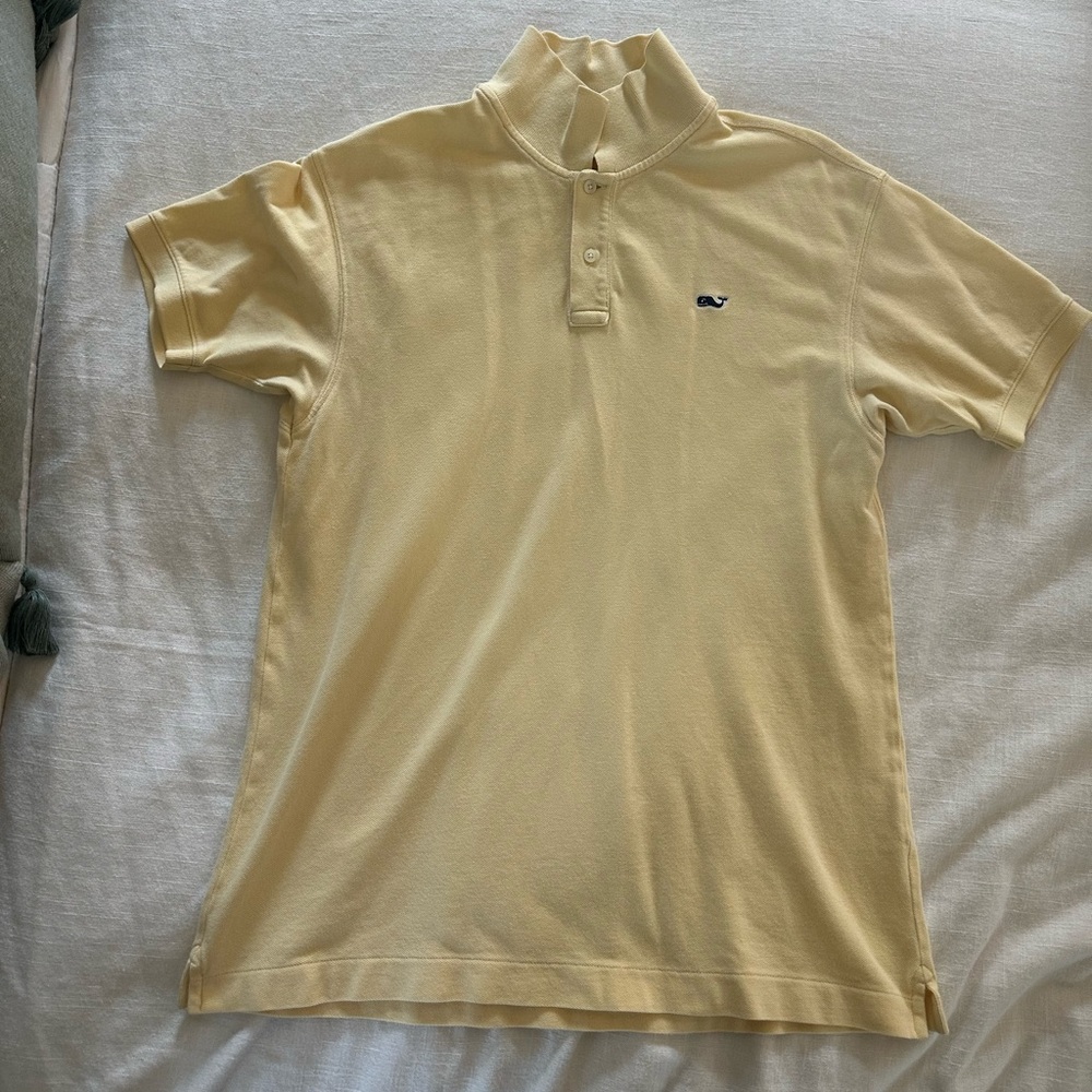 Pale yellow Vineyard Vines short sleeve polo. Size small. Great condition!
